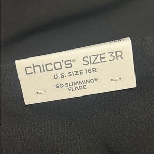 Chico's Black So Slimming Flare Trousers